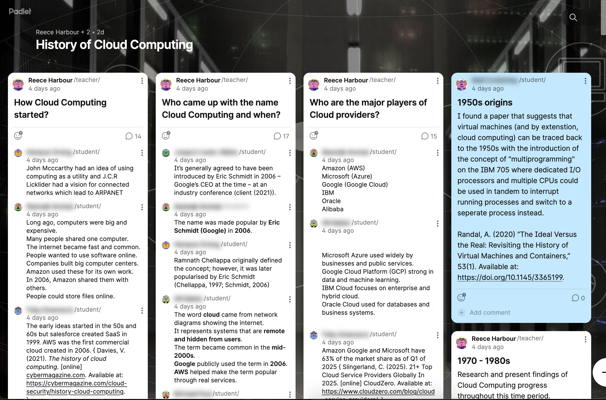 Padlet - History of Cloud Computing